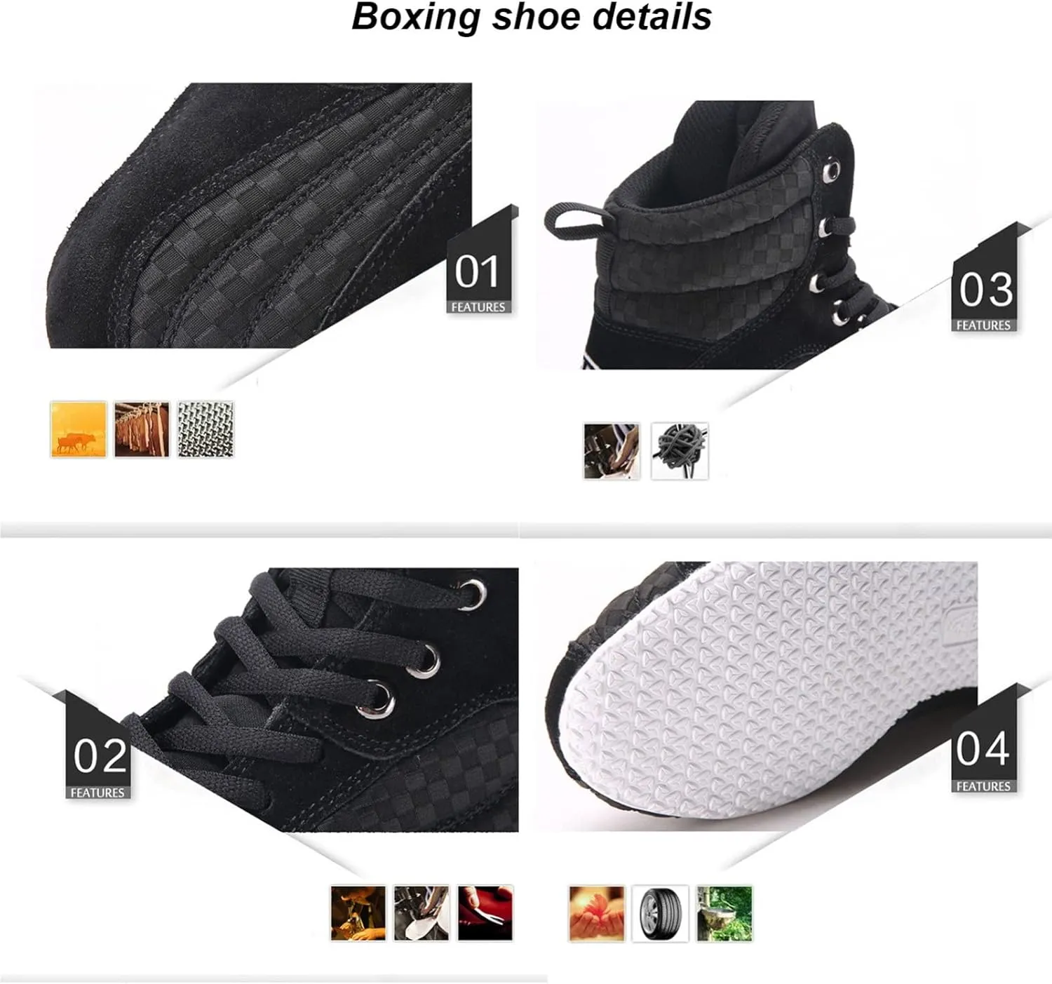 EMDPBD Wrestling Shoes for Men Non-Slip Boxing Shoes Robust Training Shoes Suitable for Wrestling Crossfit and Weightlifting,Grey-8