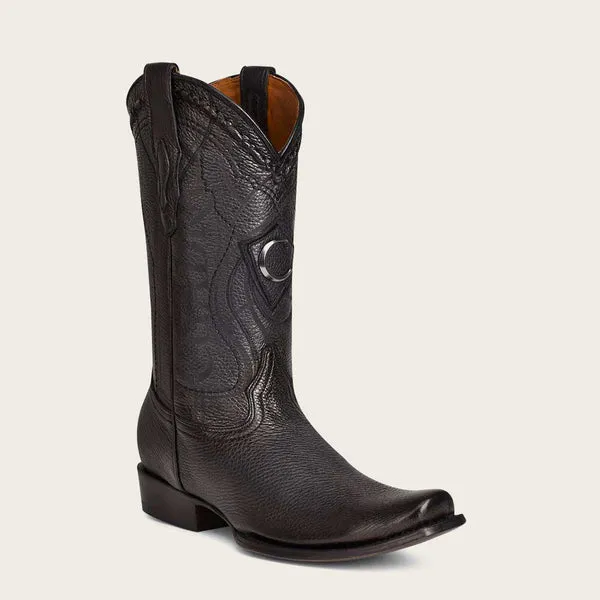 Engraved Cowboy black leather boots with metallic monogram Style No. 1J1NVE