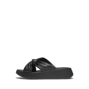 F-MODE LEATHER-TWIST FLATFORM SLIDES