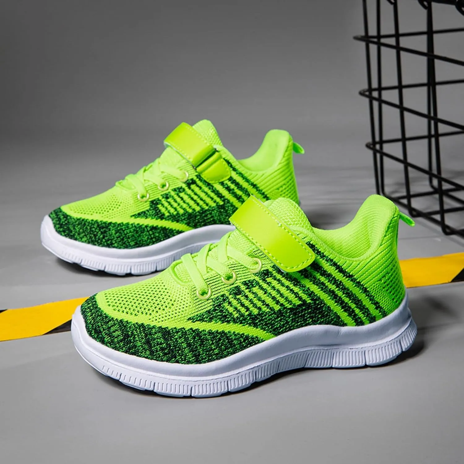 Fashion All Season Children Boys Sports Shoes Flat Thick Bottom Lightweight Non Slip Lace Up Hook Loop Shoes Kids Boys