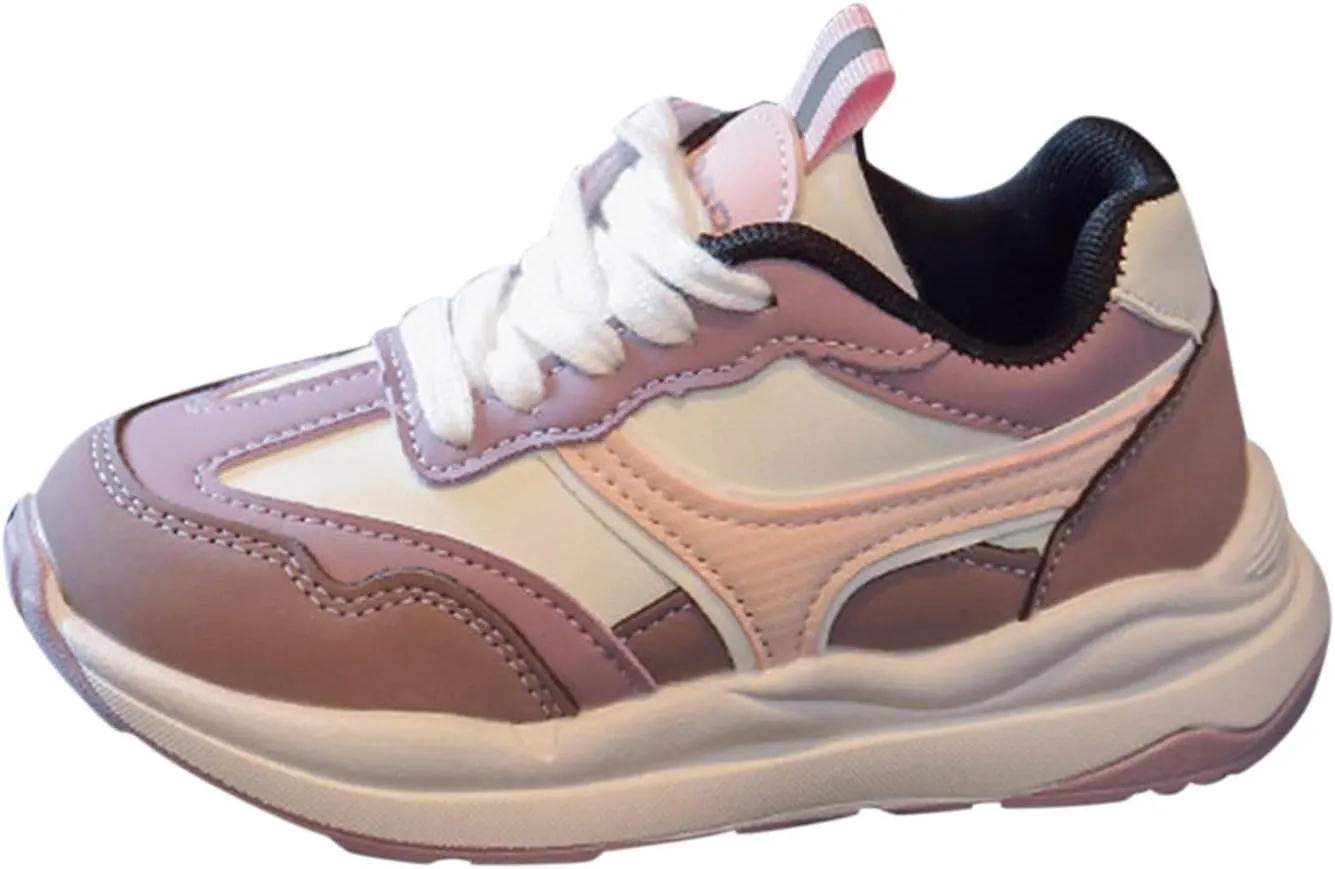 Fashion All Seasons Children Spors Shoes for Boys and Girls Flat Bottom Lightweight Contrast Color Comfortable Shoe Kid