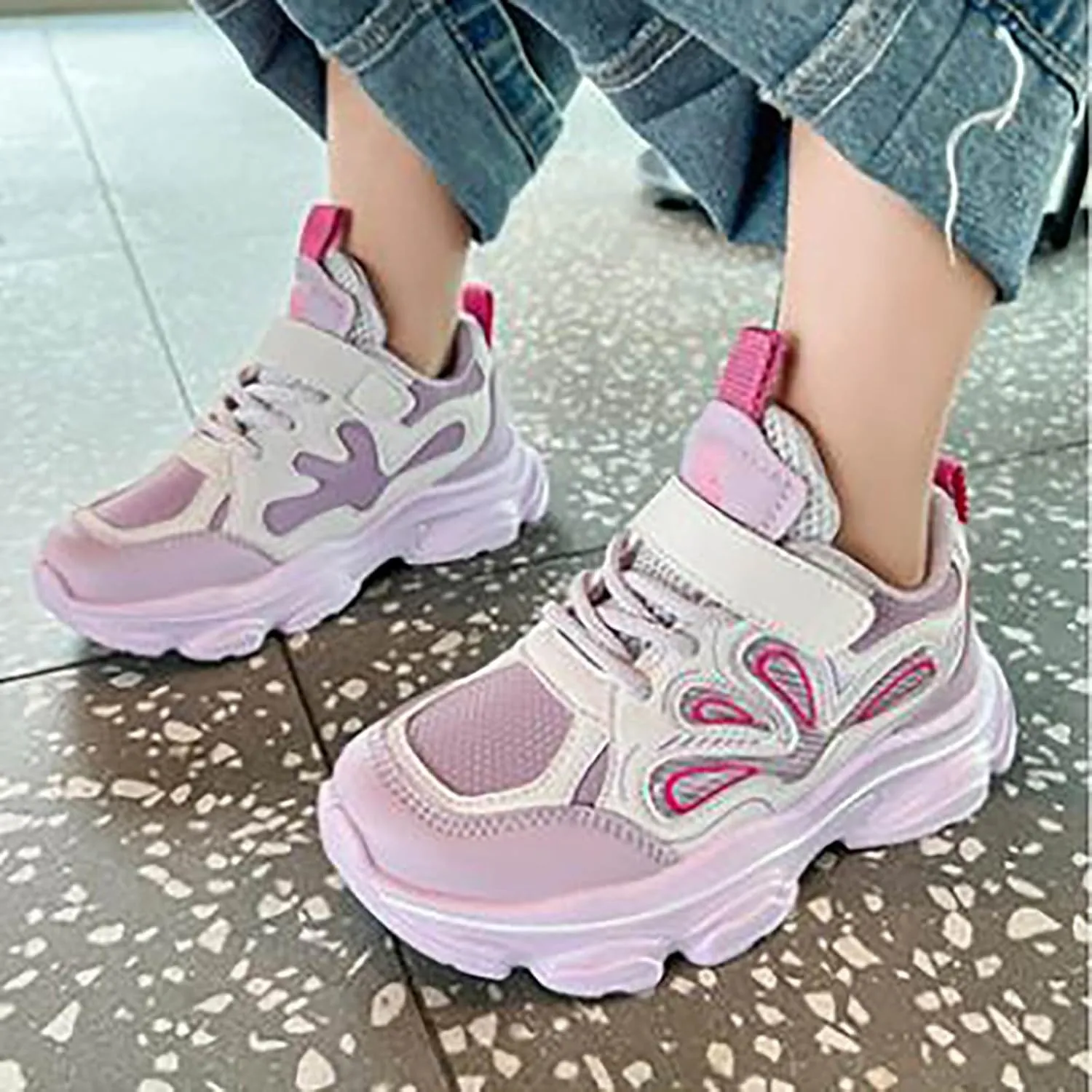 Fashion All Seasons Children Sports Shoes Girls Boys Flat Sole Thick Sole Non Slip Comfortable Casual C1n Cleats