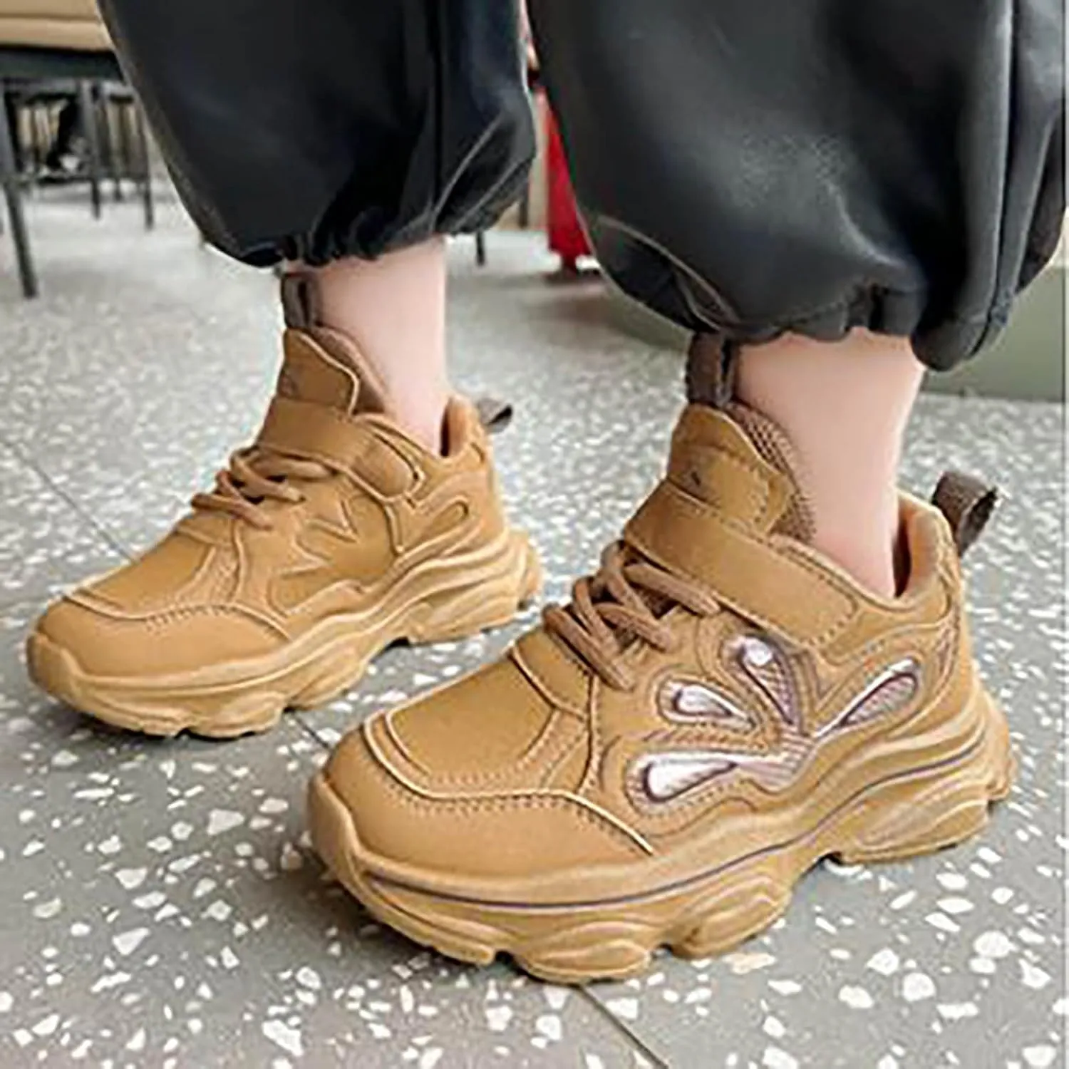 Fashion All Seasons Children Sports Shoes Girls Boys Flat Sole Thick Sole Non Slip Comfortable Casual C1n Cleats