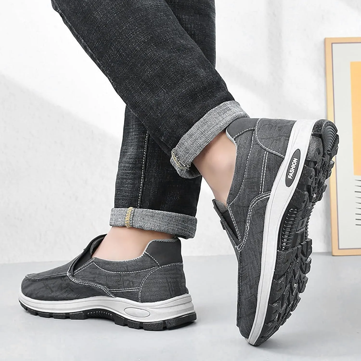 Fashion Sneakers Comfortable Men's Shoes Breathable Solid Color Casual Soft Sole Comfortable Simple Walking Shoes