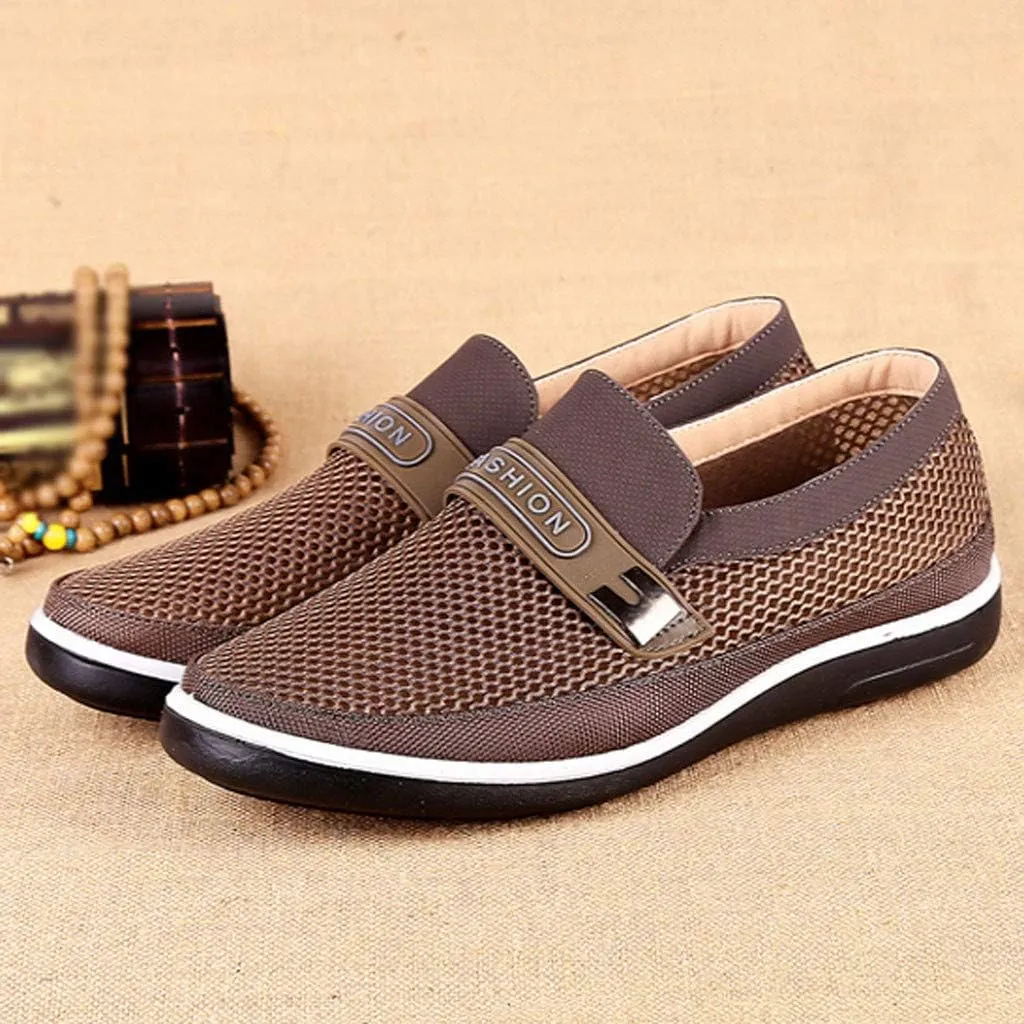 Fashion Sneakers Comfortable Shoes Soft Hollow Slip On Summer Shoes Breathable Bottom Men's Casual Mesh Men's