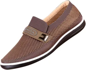 Fashion Sneakers Comfortable Shoes Soft Hollow Slip On Summer Shoes Breathable Bottom Men's Casual Mesh Men's