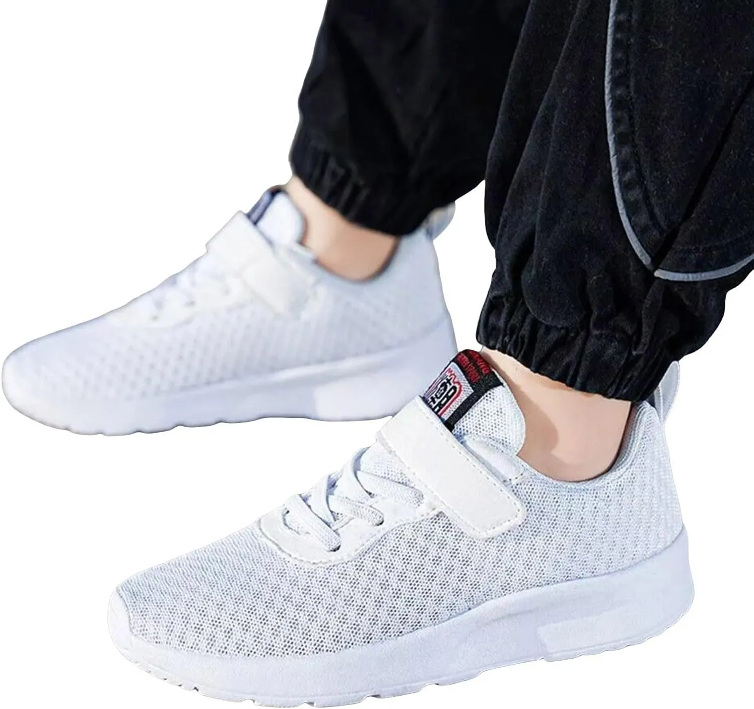 Fashionable Children's Sports Shoes Mesh Breathable Comfortable Lightweight Flat Bottom Soft Lace Boys' Athletic Shoes
