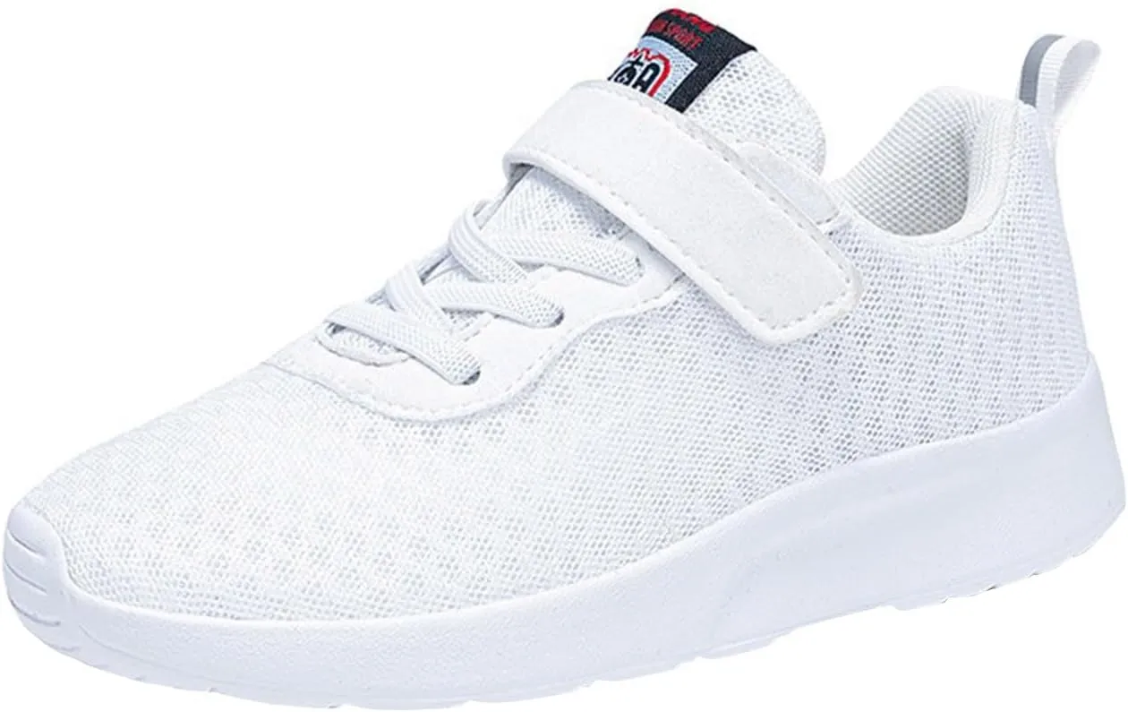 Fashionable Children's Sports Shoes Mesh Breathable Comfortable Lightweight Flat Bottom Soft Lace Boys' Athletic Shoes