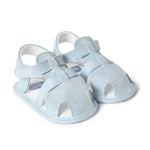 Fave Unisex Baby Blue Woven Booties