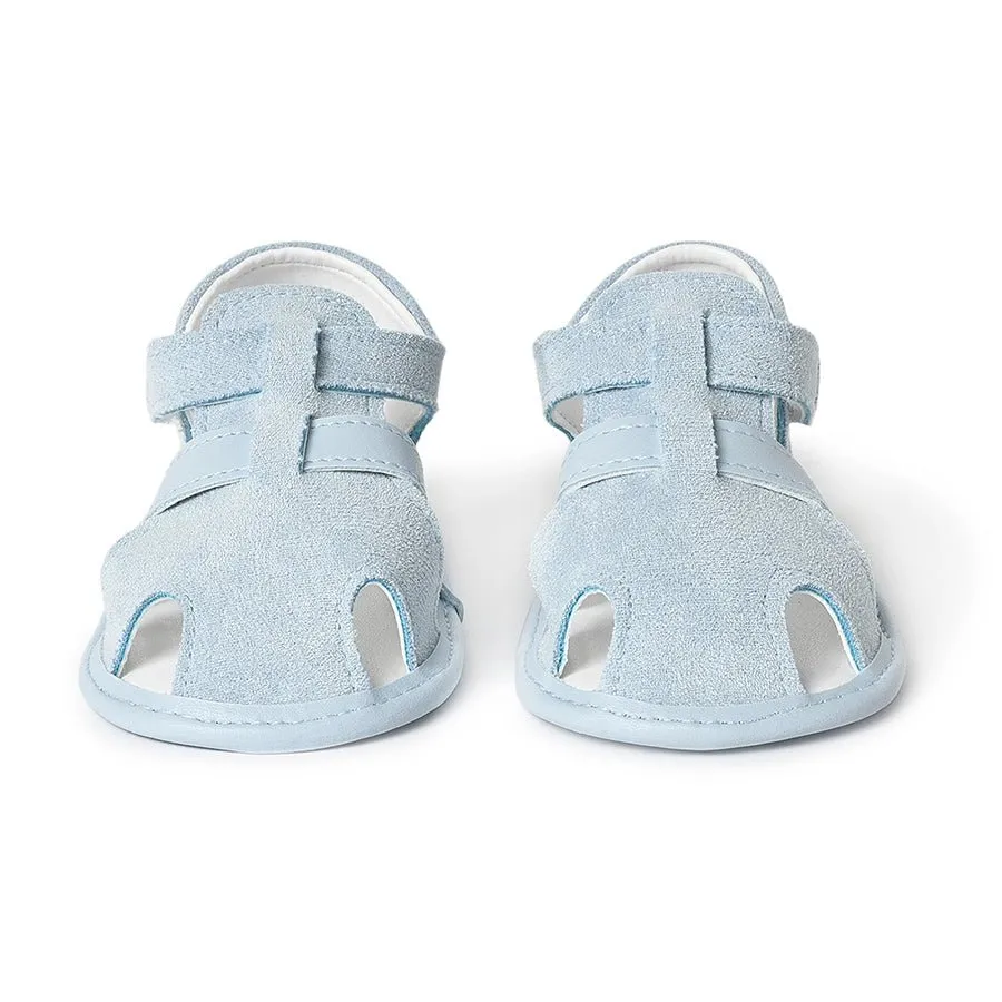 Fave Unisex Baby Blue Woven Booties