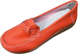 Flats Shoes for Women Breathable Leather Loafers Orthopedic Shoes Casual Walking Shoes Ladies Slip-On Driving Shoes
