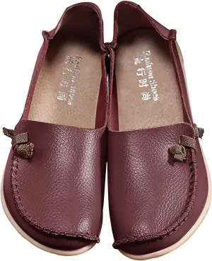 Flats Shoes Women Dressy Comfortable Work Loafers Shoes Wide Width Lightweight Soft Leather Moccasins Cute Walk Flats