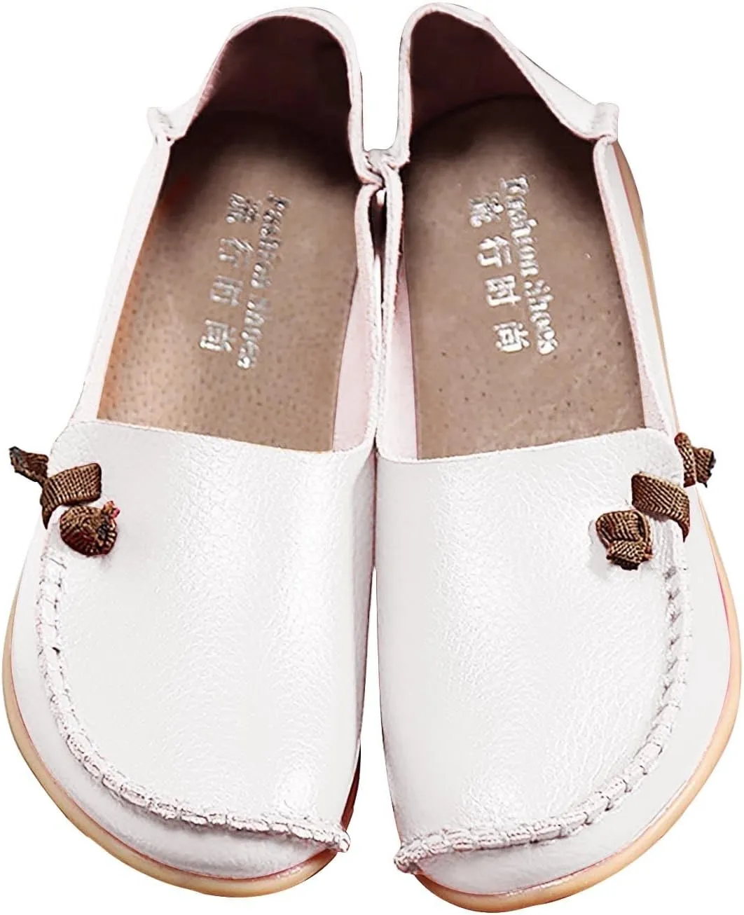 Flats Shoes Women Dressy Comfortable Work Loafers Shoes Wide Width Lightweight Soft Leather Moccasins Cute Walk Flats