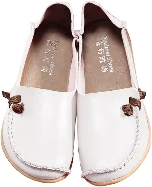 Flats Shoes Women Dressy Comfortable Work Loafers Shoes Wide Width Lightweight Soft Leather Moccasins Cute Walk Flats