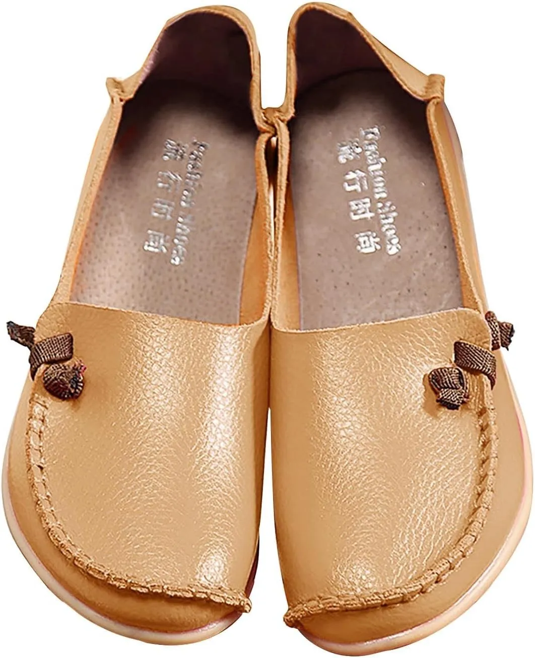 Flats Shoes Women Dressy Comfortable Work Loafers Shoes Wide Width Lightweight Soft Leather Moccasins Cute Walk Flats