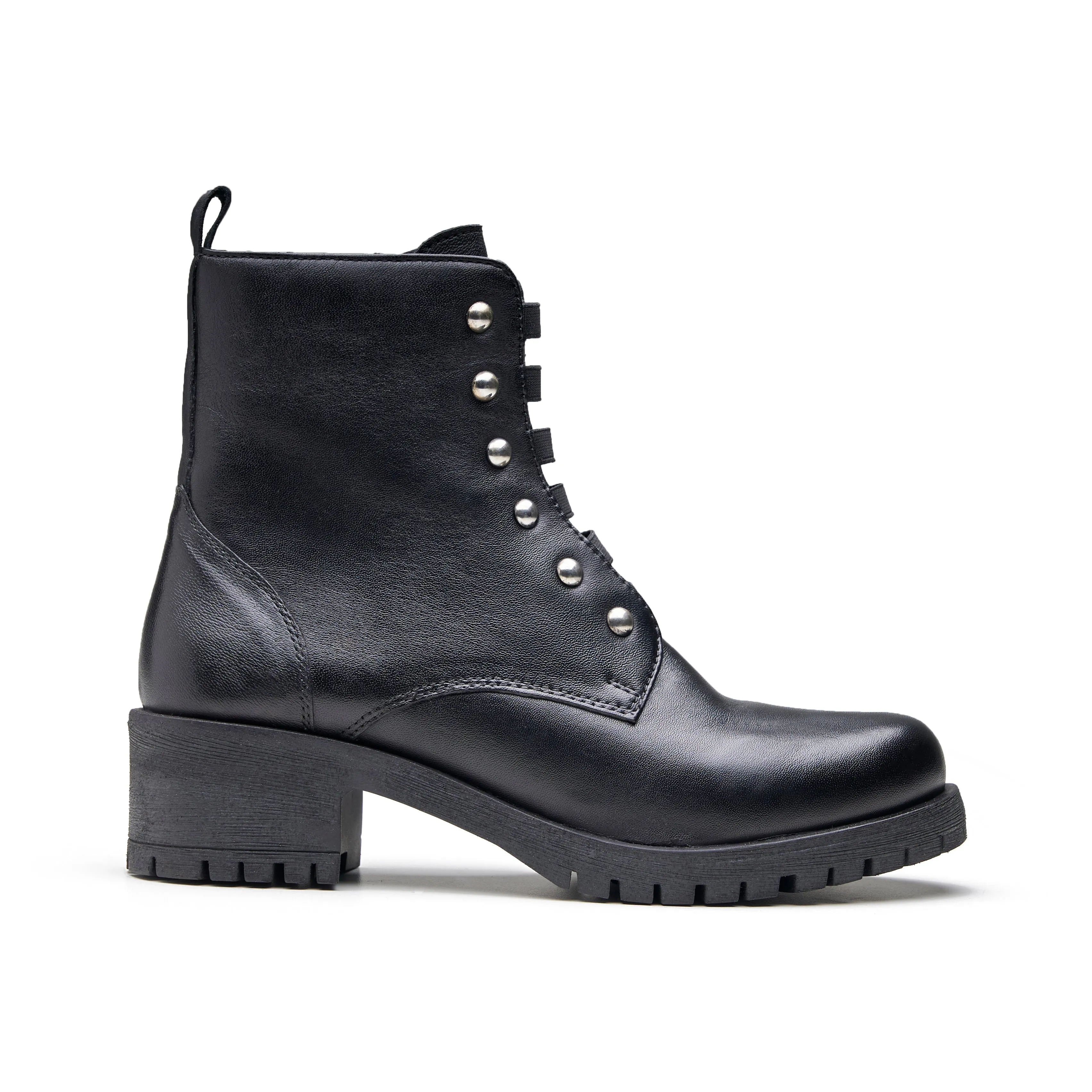 Florance Womens Leather Combat Boot