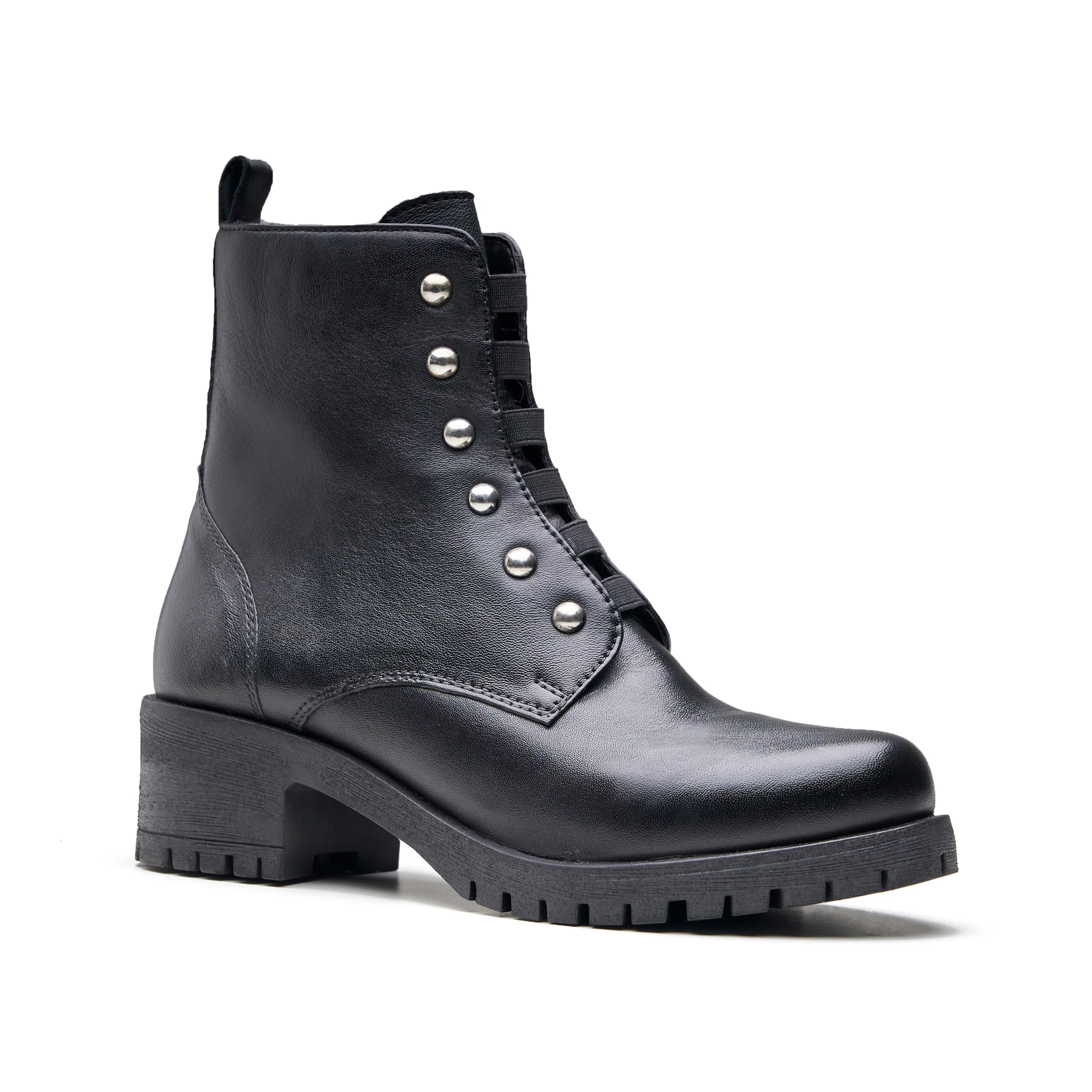 Florance Womens Leather Combat Boot
