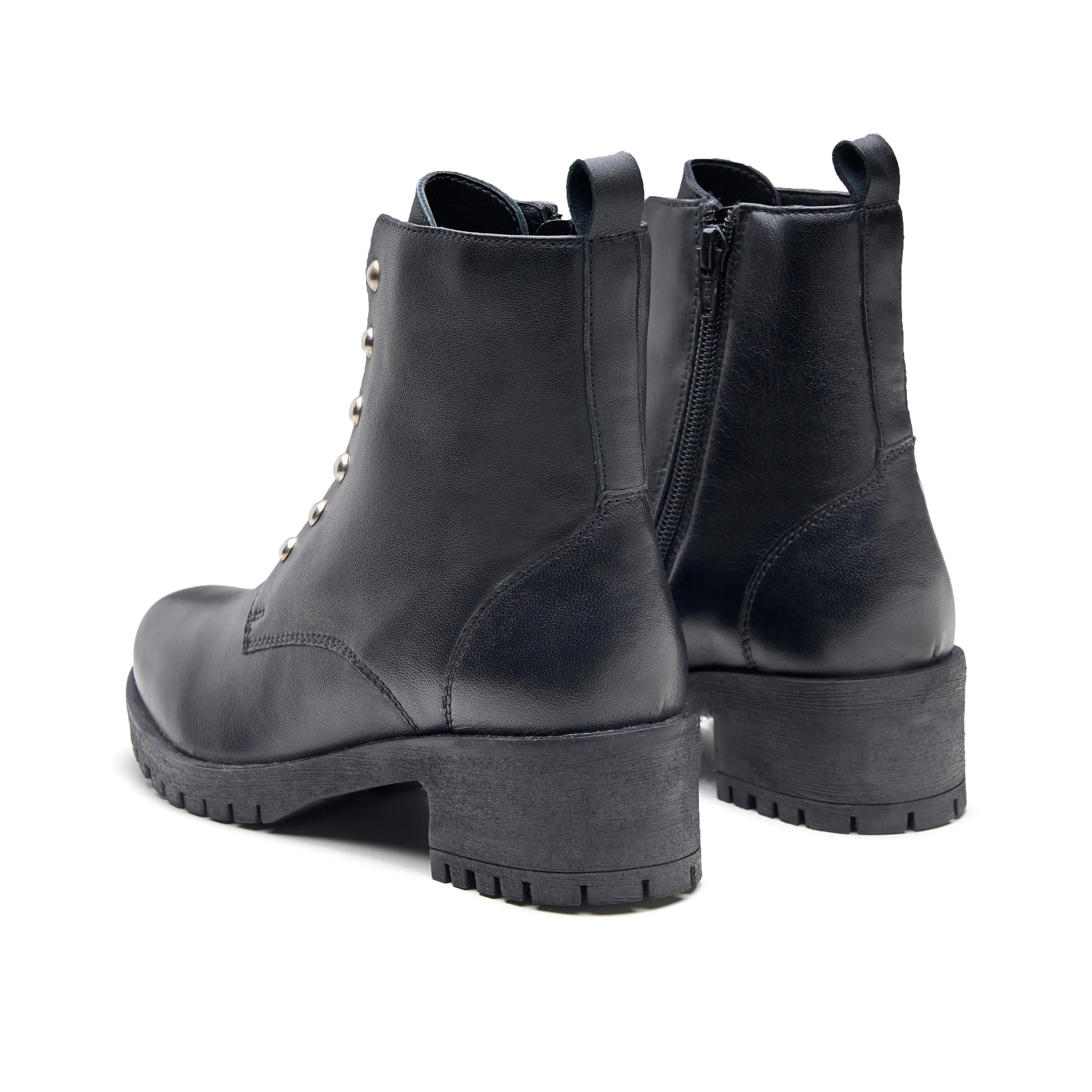 Florance Womens Leather Combat Boot