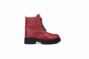 FOOT FEDERATION DERBY WINGTIP KIDS' BOOT RED