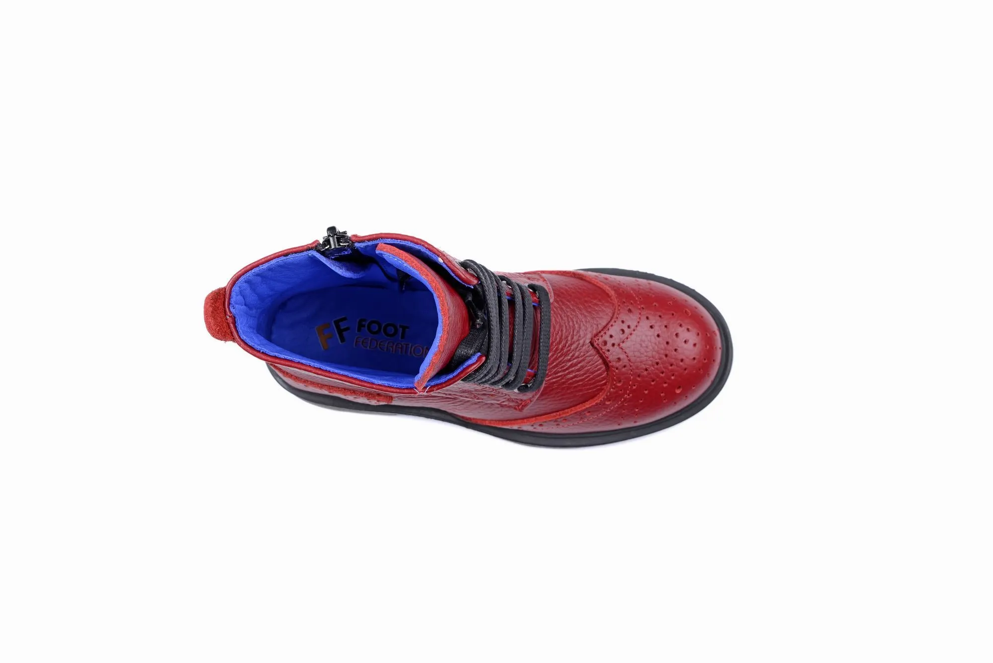 FOOT FEDERATION DERBY WINGTIP KIDS' BOOT RED