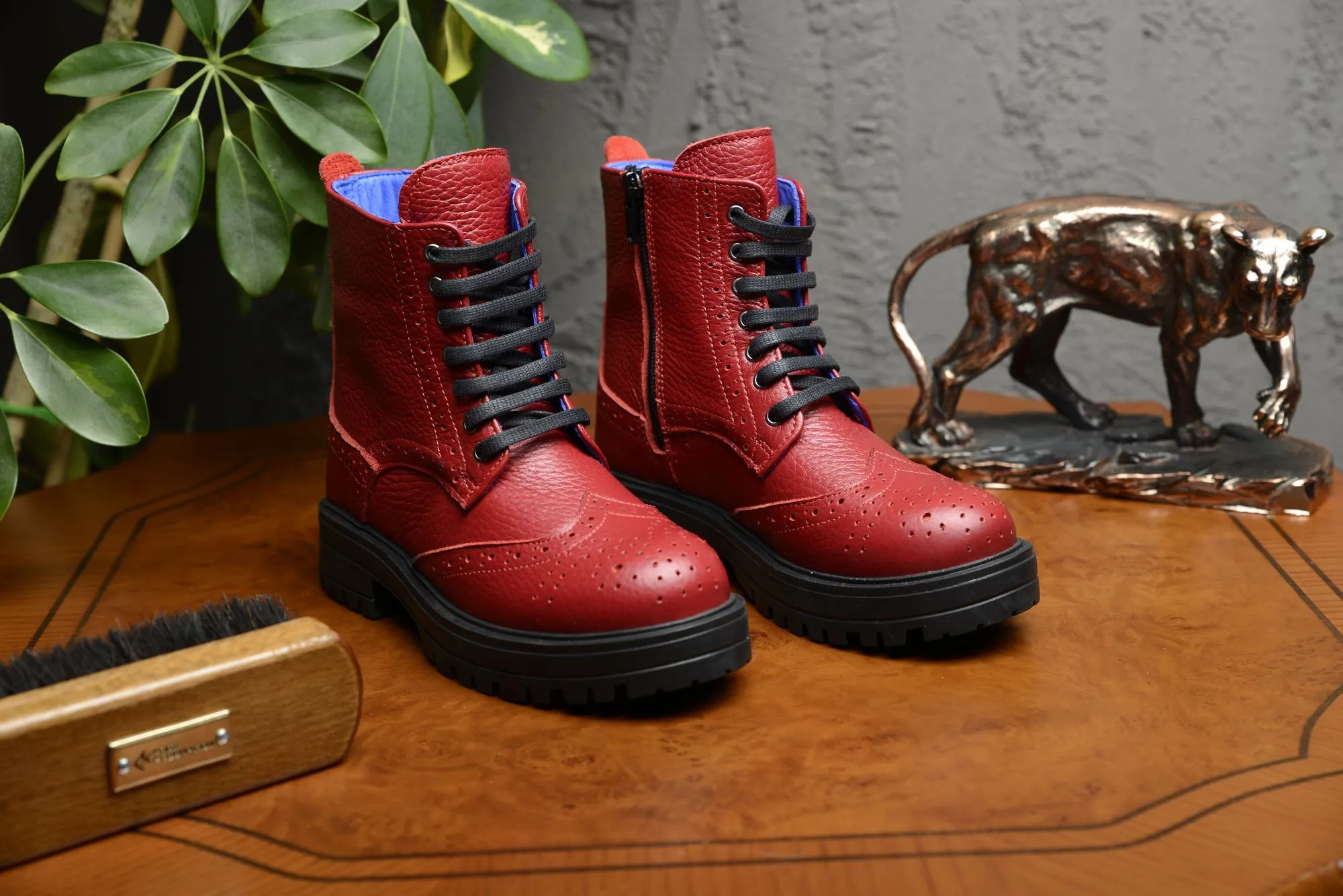 FOOT FEDERATION DERBY WINGTIP KIDS' BOOT RED