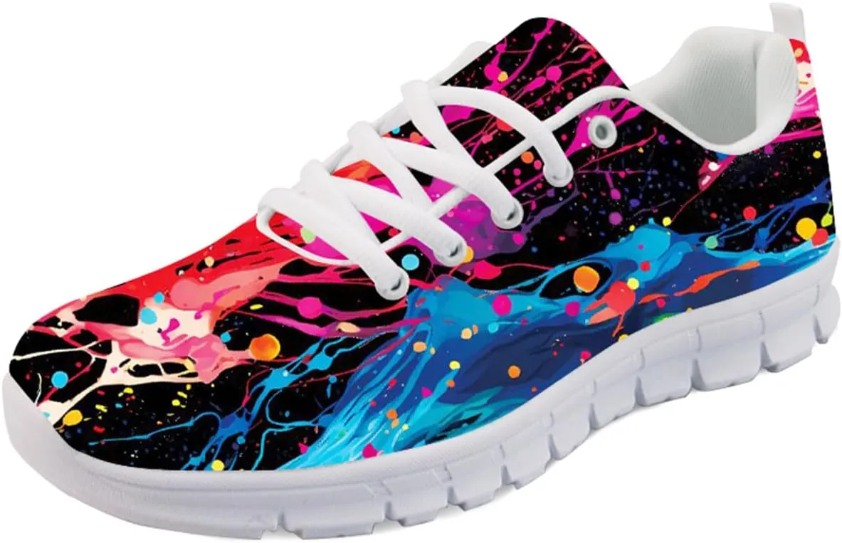 Forchrinse Purple Bling Bling Galaxy Space Print Unisex Sneakers,Women Running Shoes Men Lightweight Athletic Sports Shoes Breathable