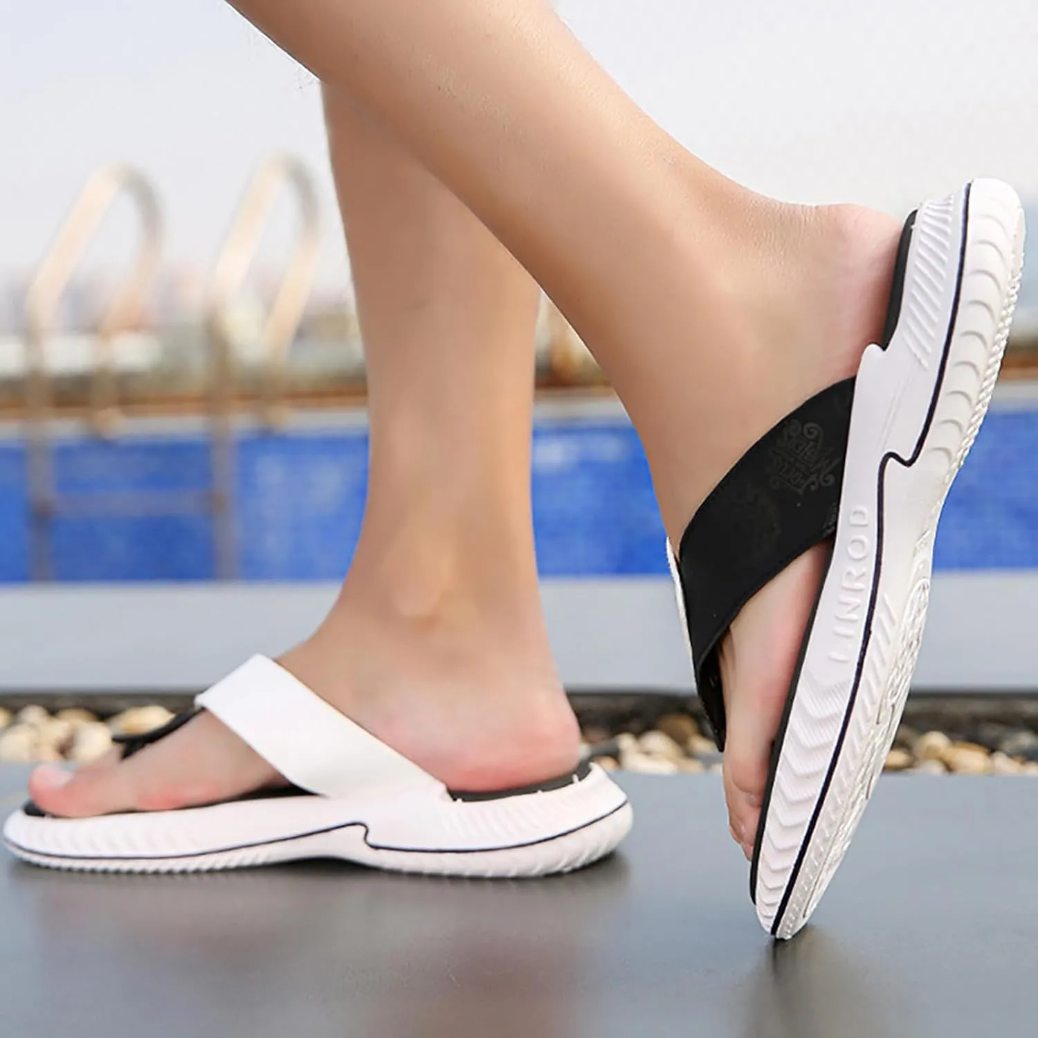 Foreign Trade Flip Flops For Men Beach Slippers For Men Summer Non Slip External Wearing Mens Arch Support Flip Flops Water S
