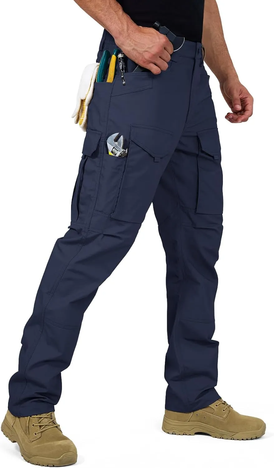 FREE SOLDIER Men's Cargo Pants,Tactical Pants for Men Stretch,Durable Ripstop EDC Work Pants for Hiking