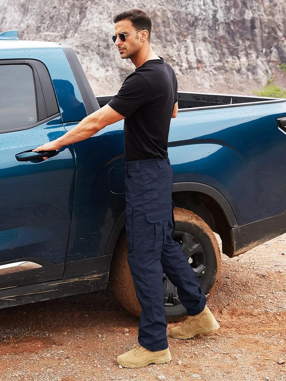 FREE SOLDIER Men's Cargo Pants,Tactical Pants for Men Stretch,Durable Ripstop EDC Work Pants for Hiking