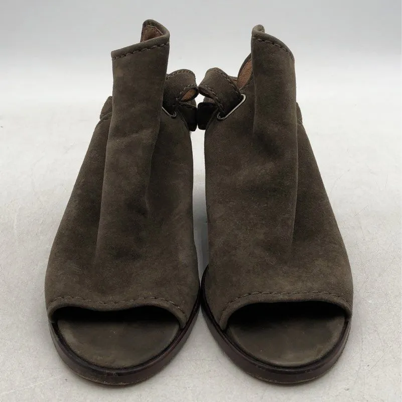 Frye Women's Dani Shield 3471228-DTP Taupe Block Slingback Heels - Size 7M