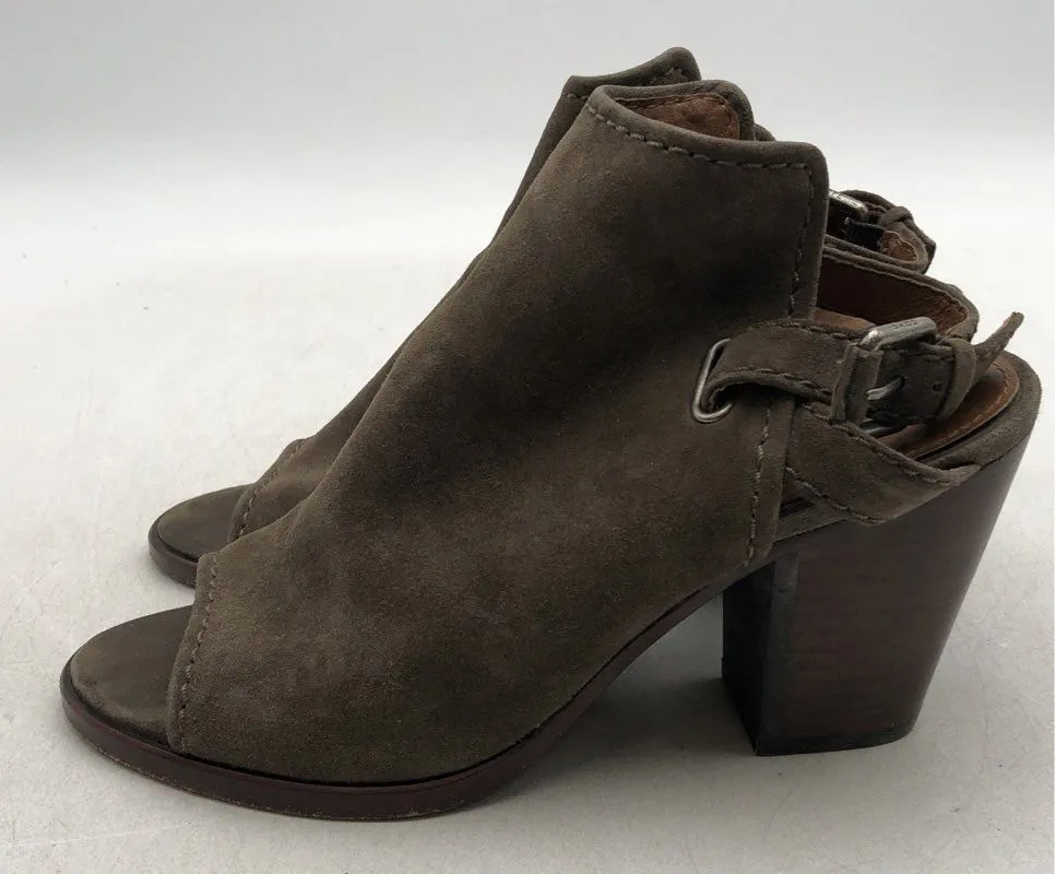 Frye Women's Dani Shield 3471228-DTP Taupe Block Slingback Heels - Size 7M