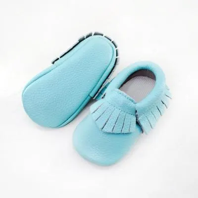 Genuine Leather Baby Moccasins with Fringe