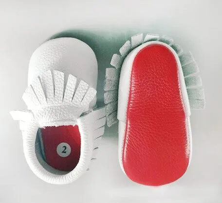 Genuine Leather Baby Moccasins with Fringe