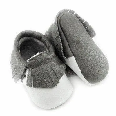 Genuine Leather Baby Moccasins with Fringe