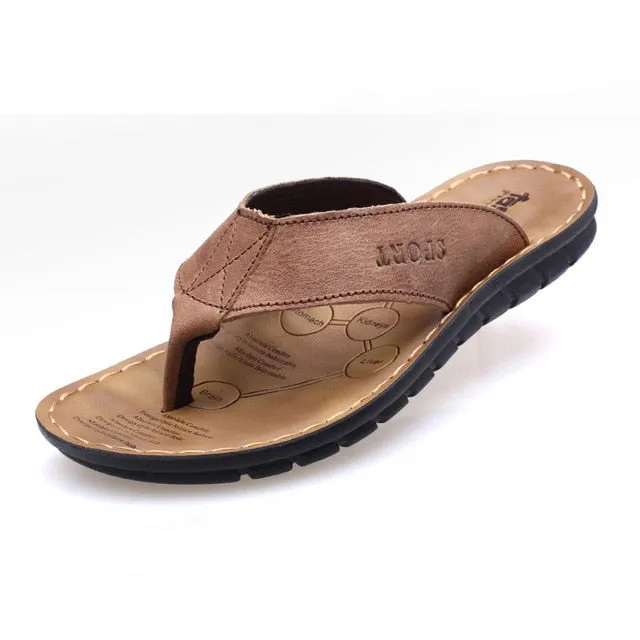 Genuine Leather Beach Slippers