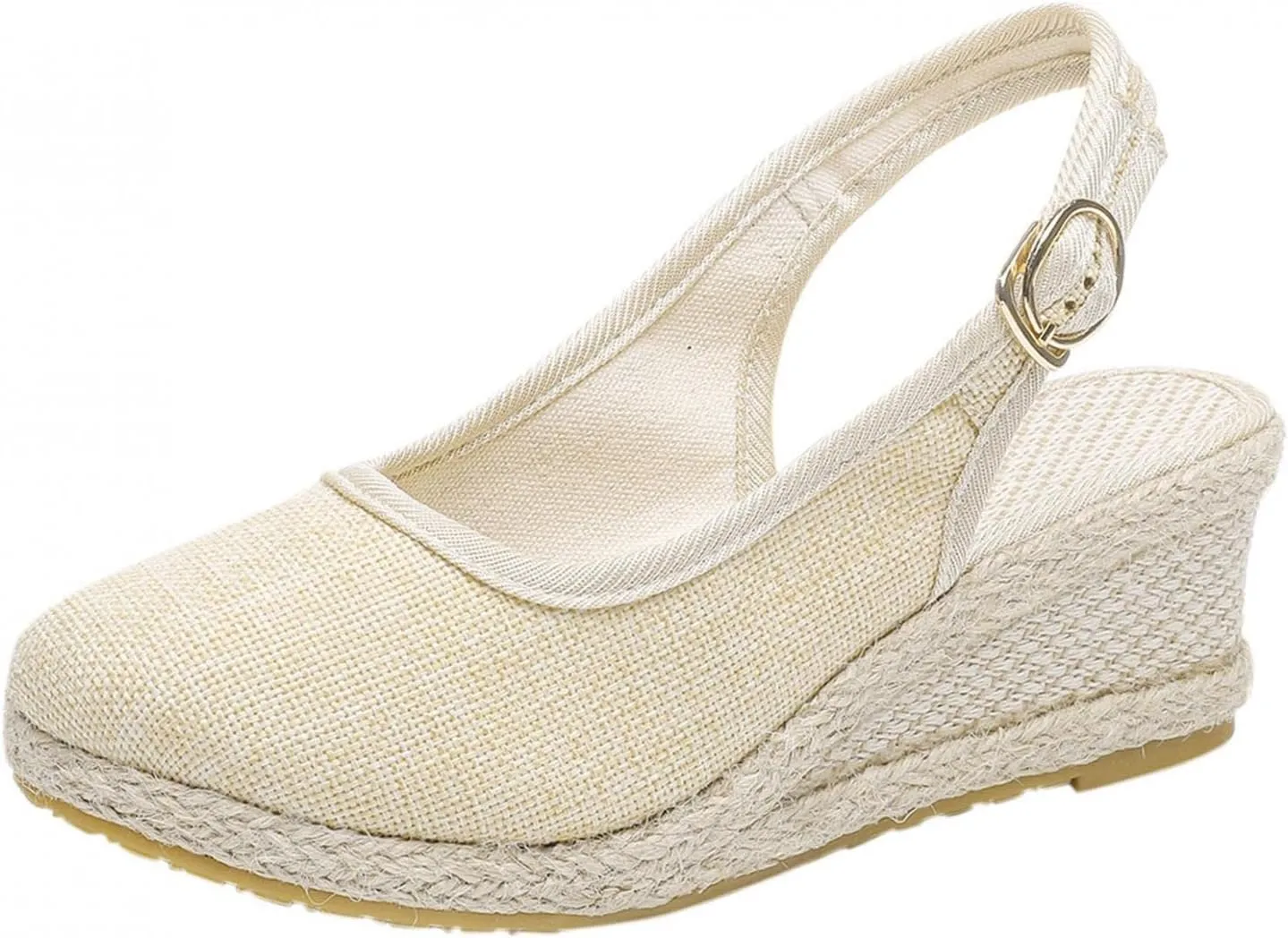 Gibobby Espadrille Wedge,Womens Wedges Sandals Espadrilles Platform Closed Toe Ankle Strap Slingback Summer Casual Sandals