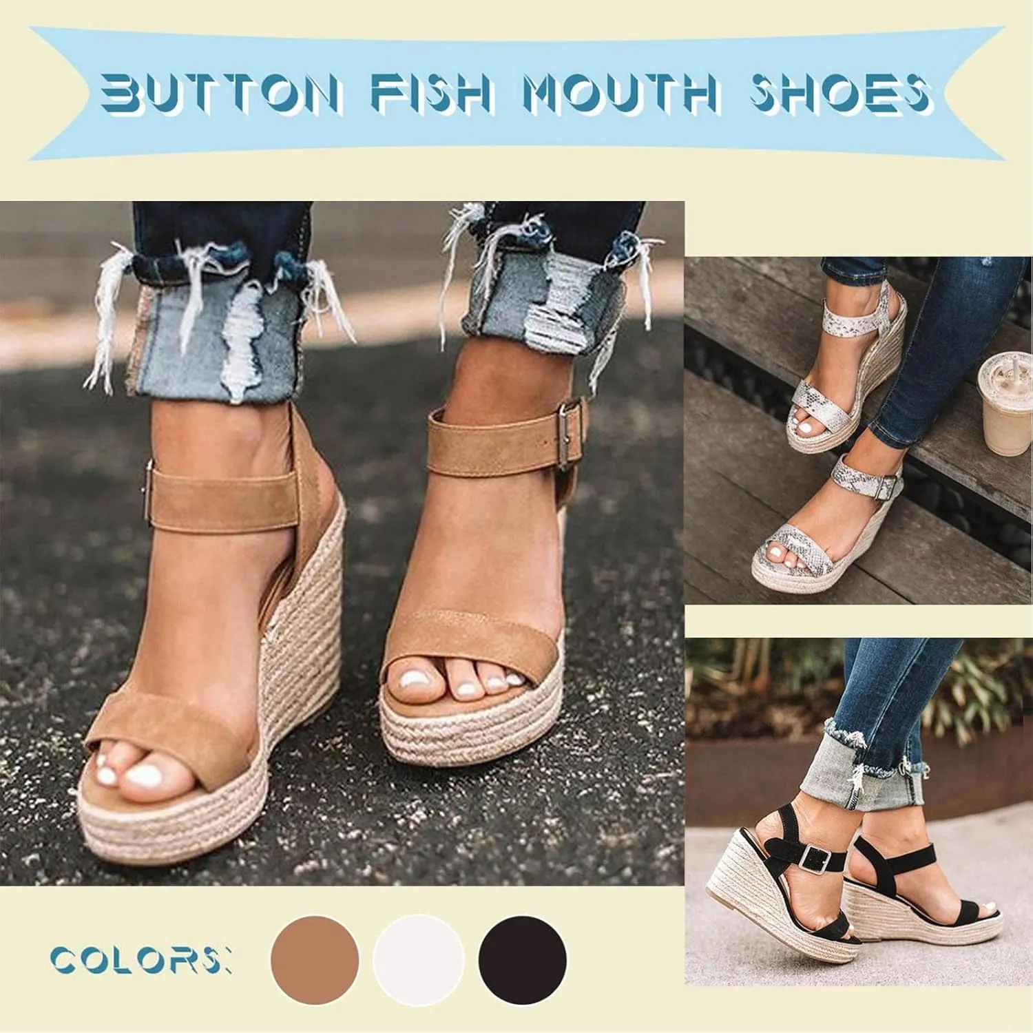 Gibobby Platform Shoes for Women,Ladies Open Toe Bohemia Weaving Sandals Ankle Strap Buckle Sandal Wedges Shoes