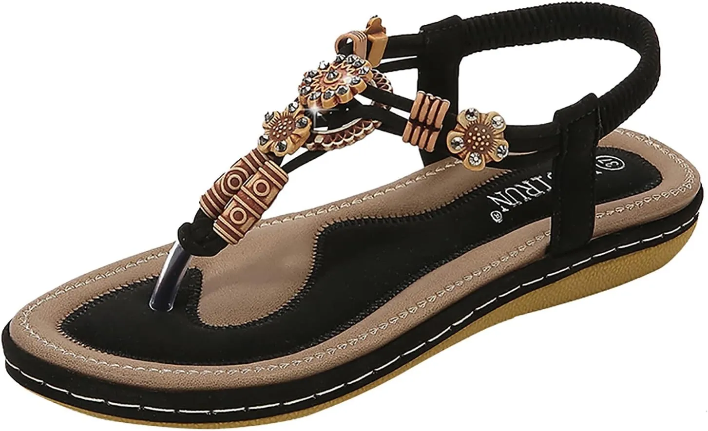 Gibobby Sandals for Women 2023 Beach Bohemian Beaded Ankle Walking Strap Casual Flip Flops Sexy Flats Comfortable Shoes