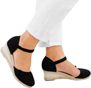 Gibobby Sandals for Women Platform,Womens Casual Round Toe Breathable Wedges Bowknot Hollow Out Walking Beach Shoes