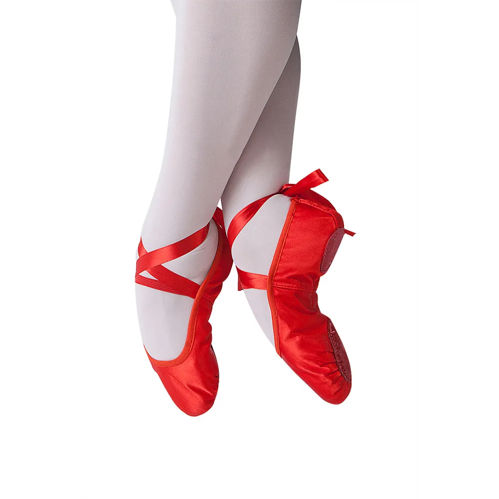 Girl's Ballet Slippers Ballerina Gymnastic Flats with Ribbons