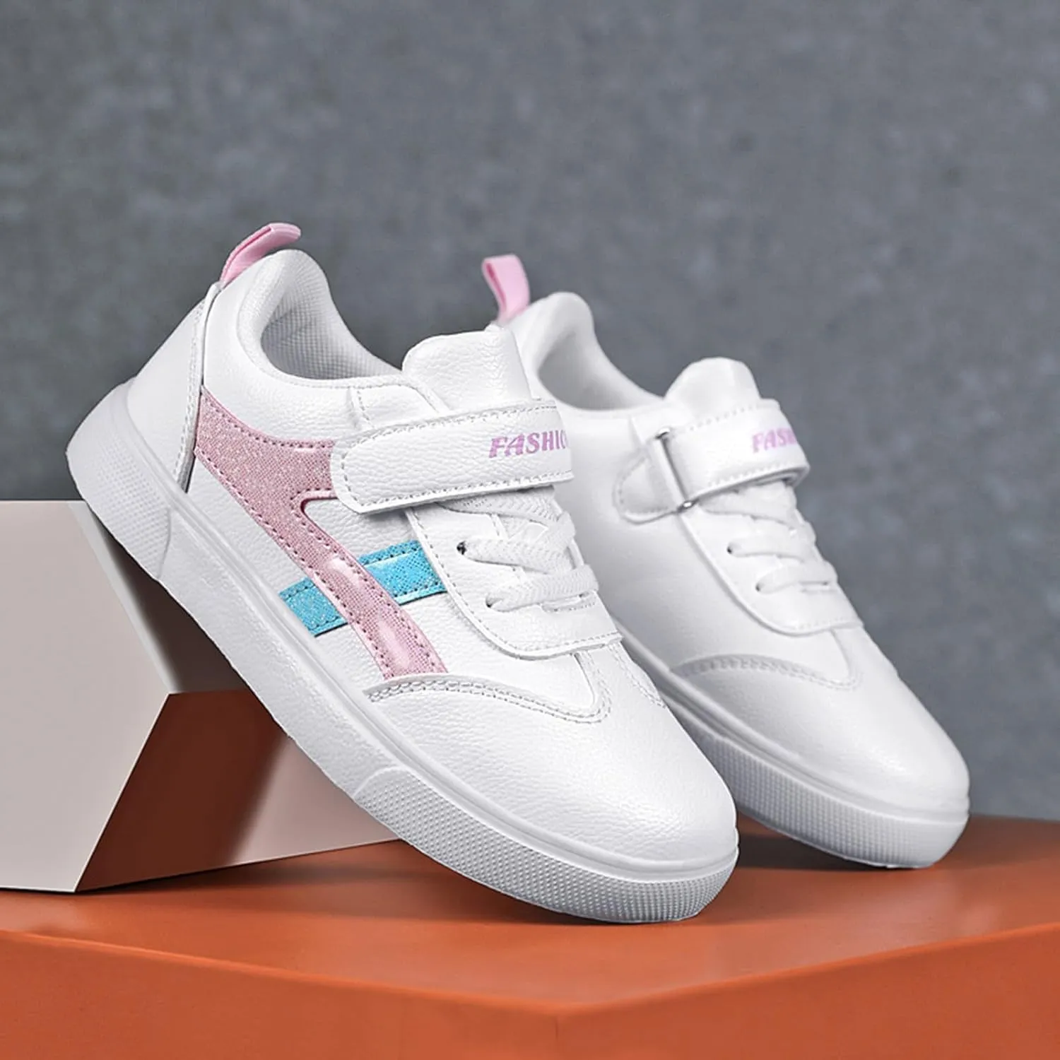 Girls Boys Fashion Sneakers Kids Casual Sneakers Adjustable Lightweight Unisex Kids Shoes