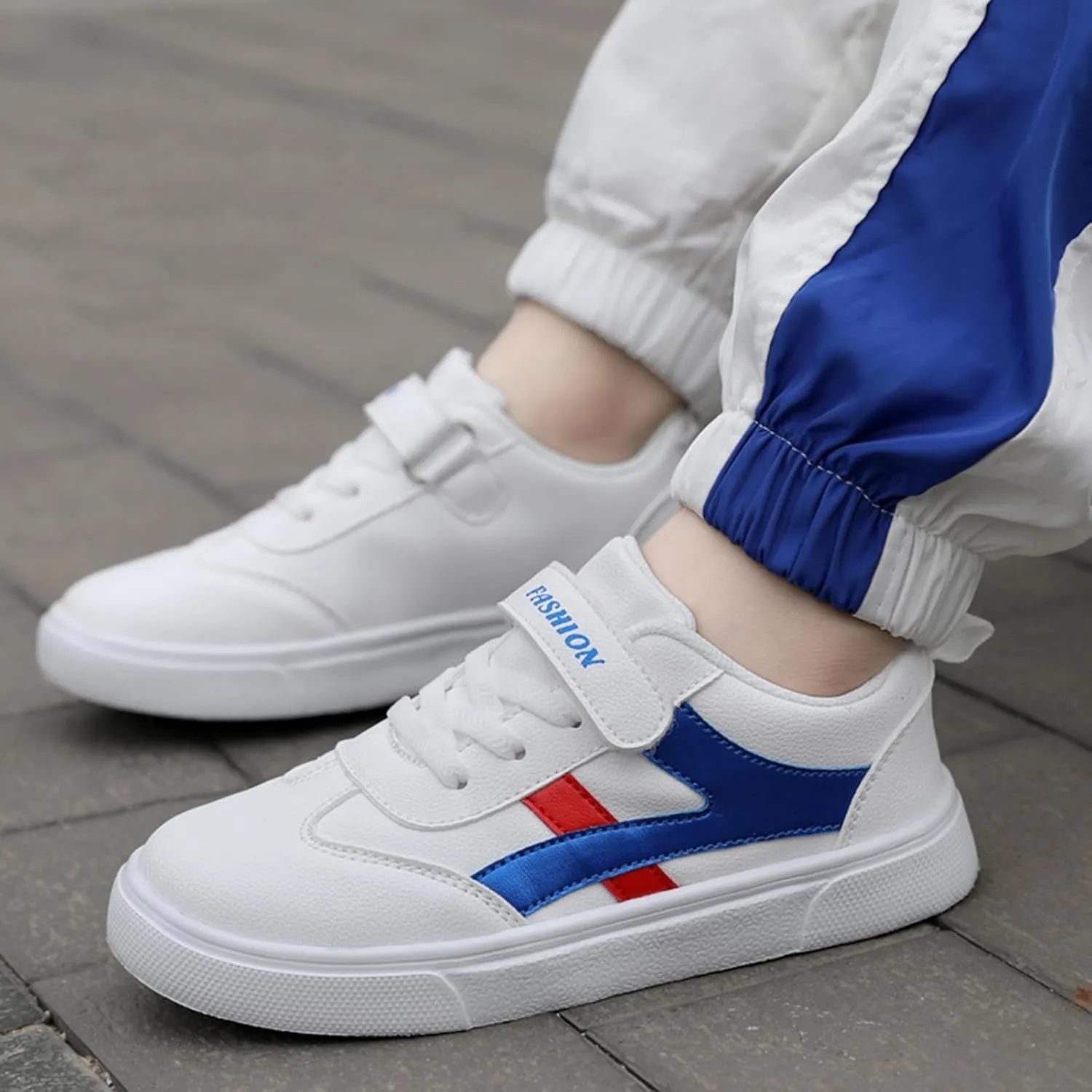 Girls Boys Fashion Sneakers Kids Casual Sneakers Adjustable Lightweight Unisex Kids Shoes