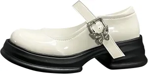 Girls Dress Shoes Chunky Loafers for Kid Platform Mary Jane School Uniform Shoes Round Toe Slip On Shoes Pumps