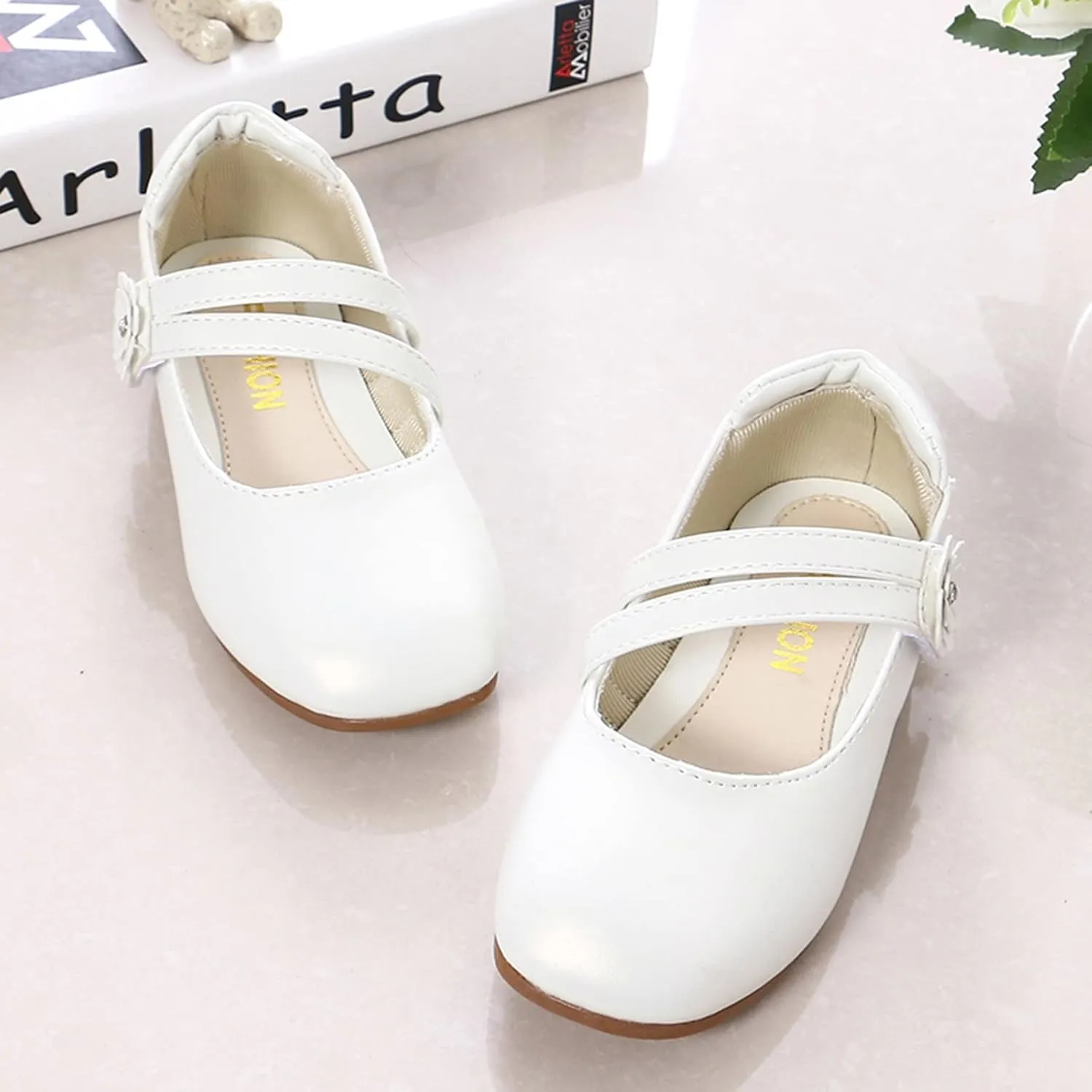 Girls Dress Shoes Flower Girl Little Kids Mary Jane Ballet Flats Flower Wedding Party Communion Shoes