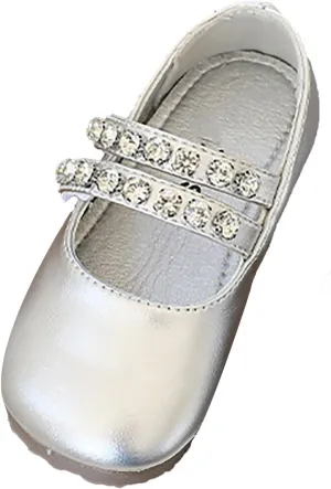 Girls Mary Jane Dress Shoes Pearl Toddler Little Girls Patent Leather Flats for Wedding Party School Princess Shoes