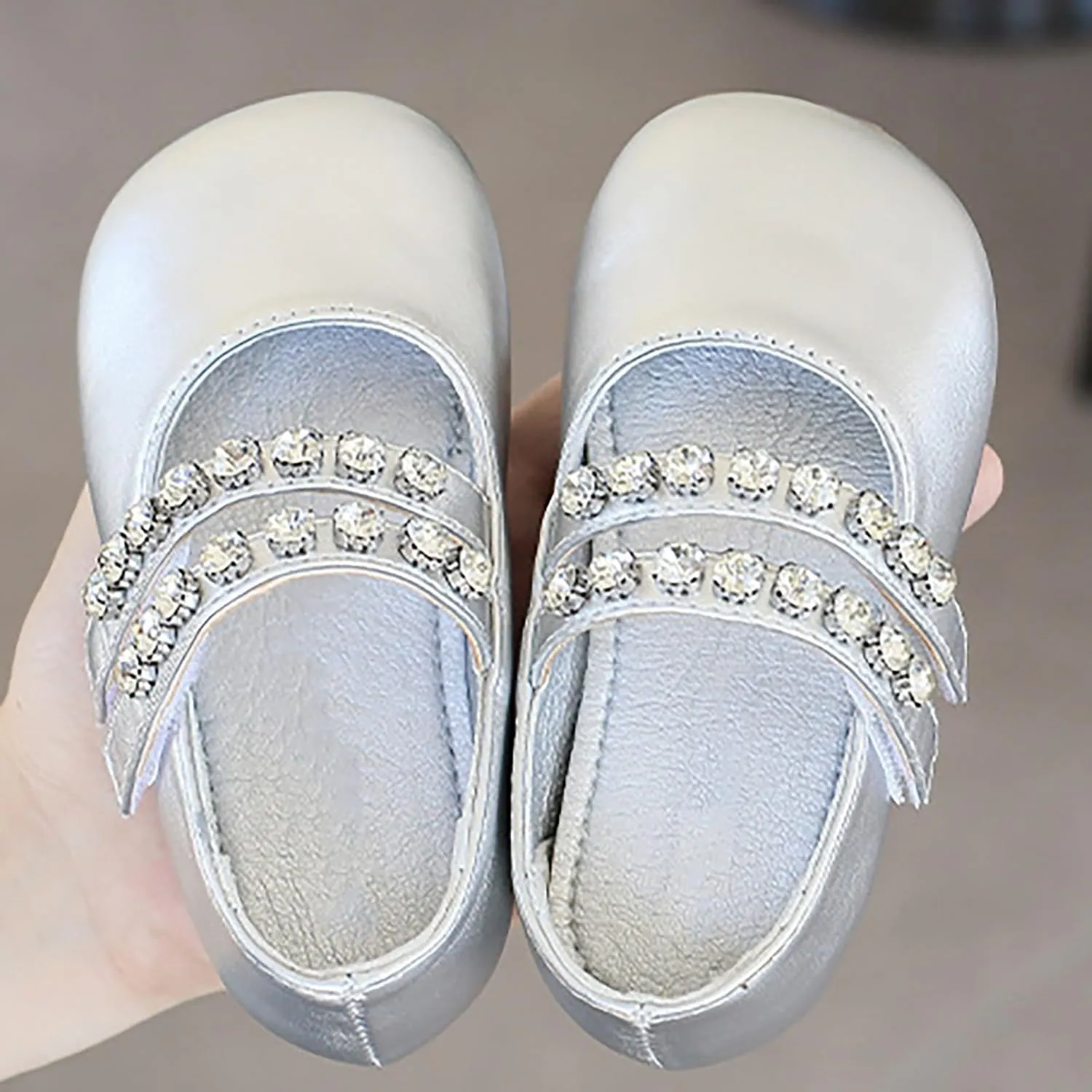 Girls Mary Jane Dress Shoes Pearl Toddler Little Girls Patent Leather Flats for Wedding Party School Princess Shoes