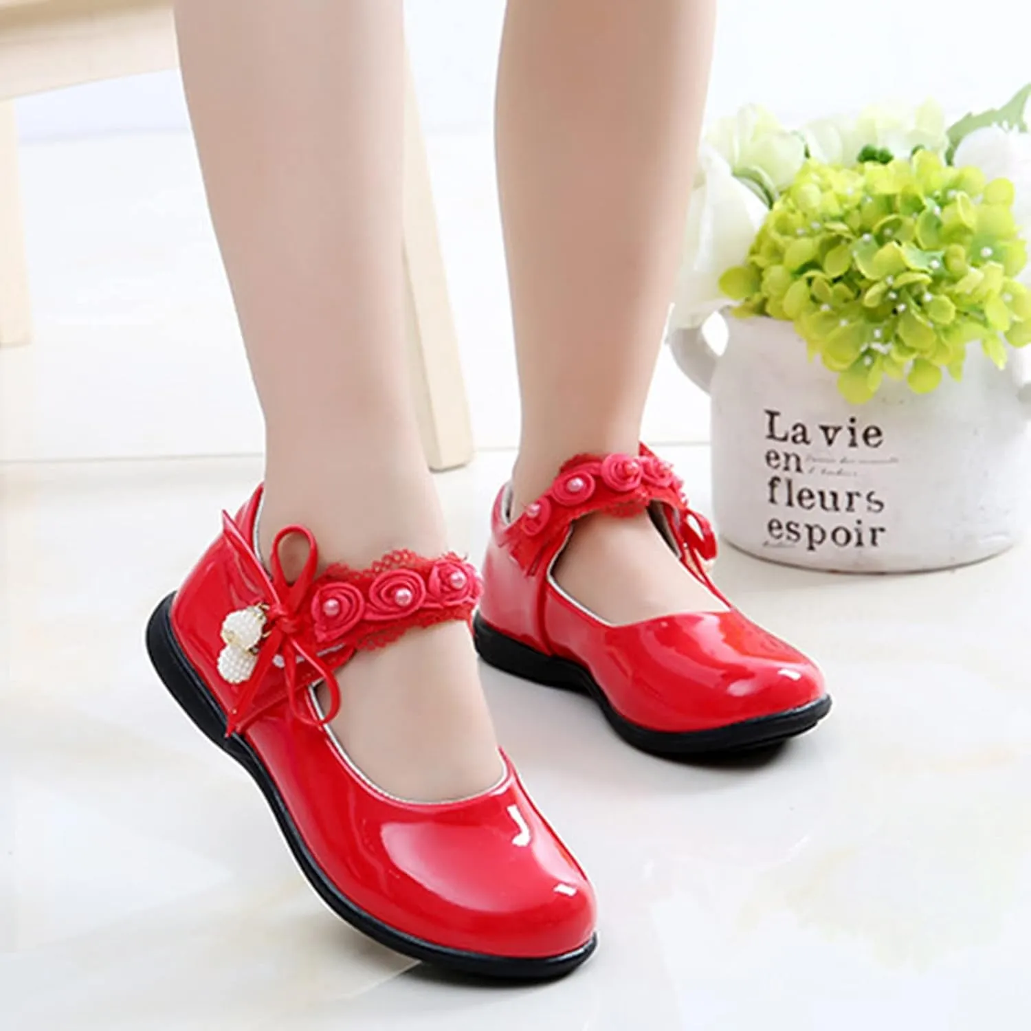 Girls Mary Jane Shoes School Kids Uniform Flat Ballet Strap Dress Formal Slip-On Shoes Performance Shoes Kids Shoes