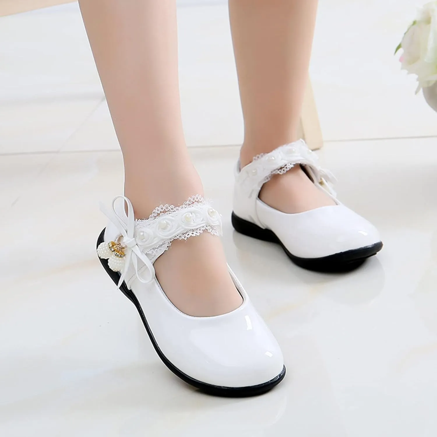 Girls Mary Jane Shoes School Kids Uniform Flat Ballet Strap Dress Formal Slip-On Shoes Performance Shoes Kids Shoes