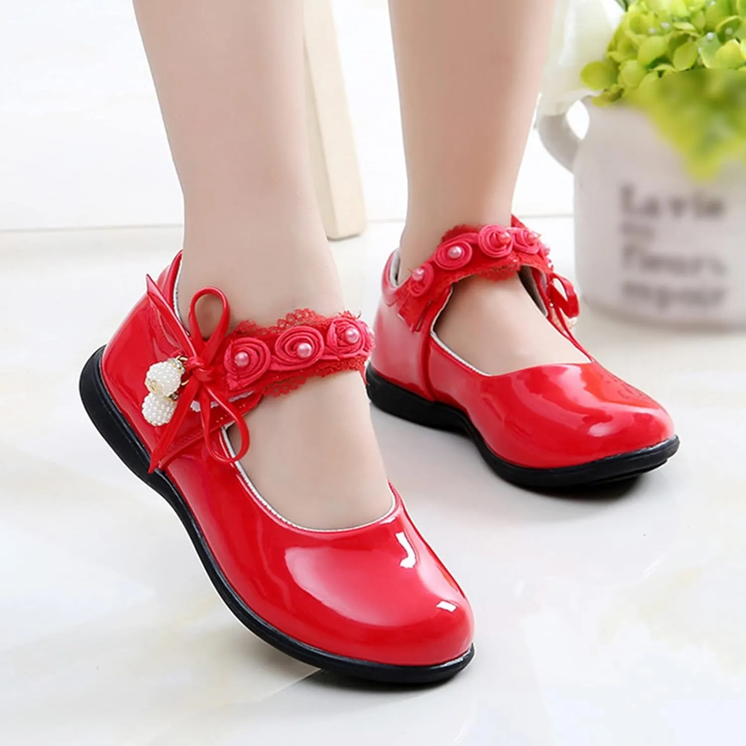 Girls Mary Jane Shoes School Kids Uniform Flat Ballet Strap Dress Formal Slip-On Shoes Performance Shoes Kids Shoes