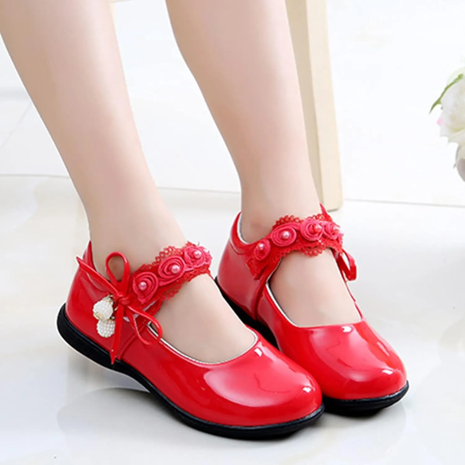 Girls Mary Jane Shoes School Kids Uniform Flat Ballet Strap Dress Formal Slip-On Shoes Performance Shoes Kids Shoes